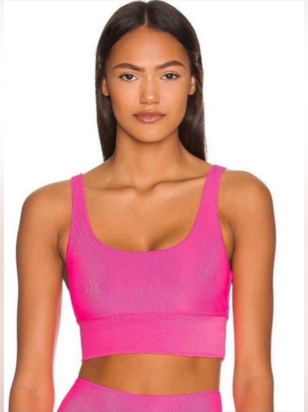 Beach Riot Ribbed Leah Top Hot Pink Top bra - XL
